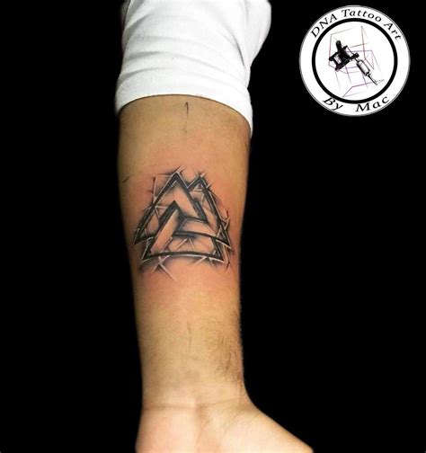 three triangle tattoo|3 interlocking triangles tattoo.